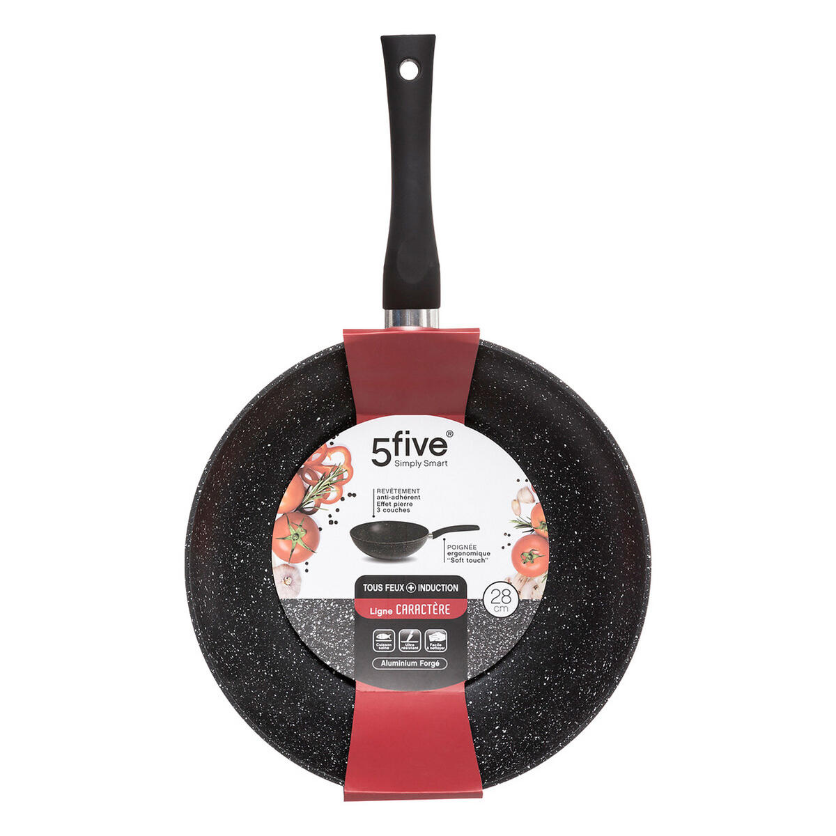 WOKPFANNE Caractere, Aluminium, Kunststoff, Schwarz, 28 cm - Schwarz, Metall (46.1/28.3/11.3cm) - 5five Simply Smart