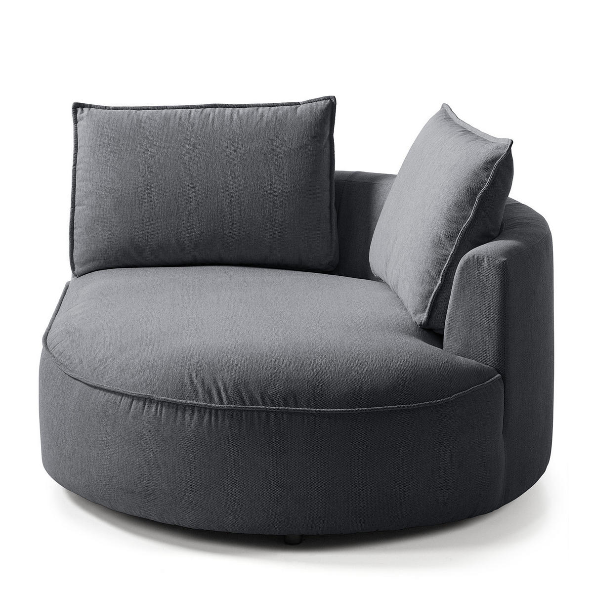 OTTOMANE - modular - Schwarz/Grau, Kunststoff/Textil (126/82/154cm) - home24