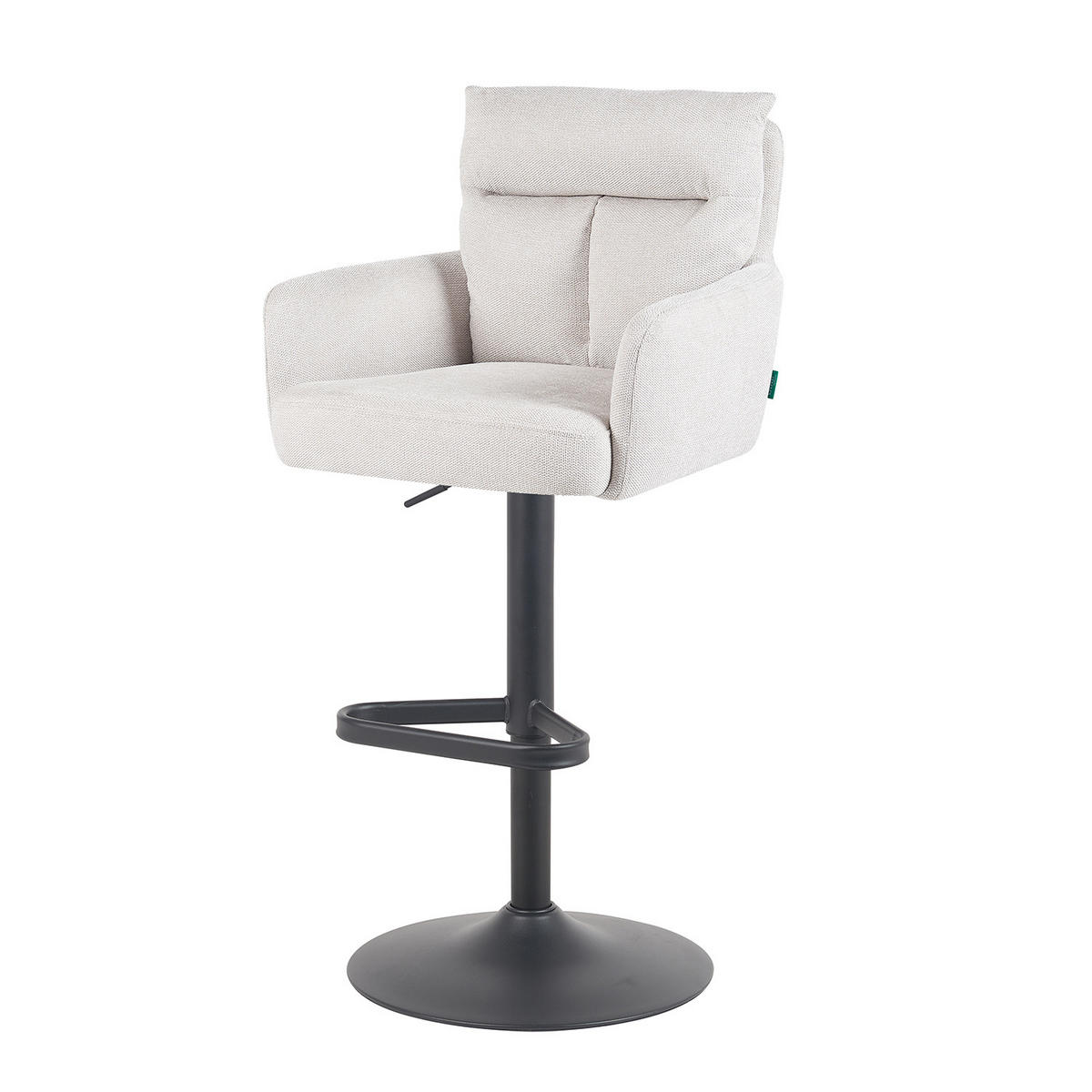 BARHOCKER Aris - Creme/Schwarz, Textil/Metall (54/101/57cm) - DUBI Möbel