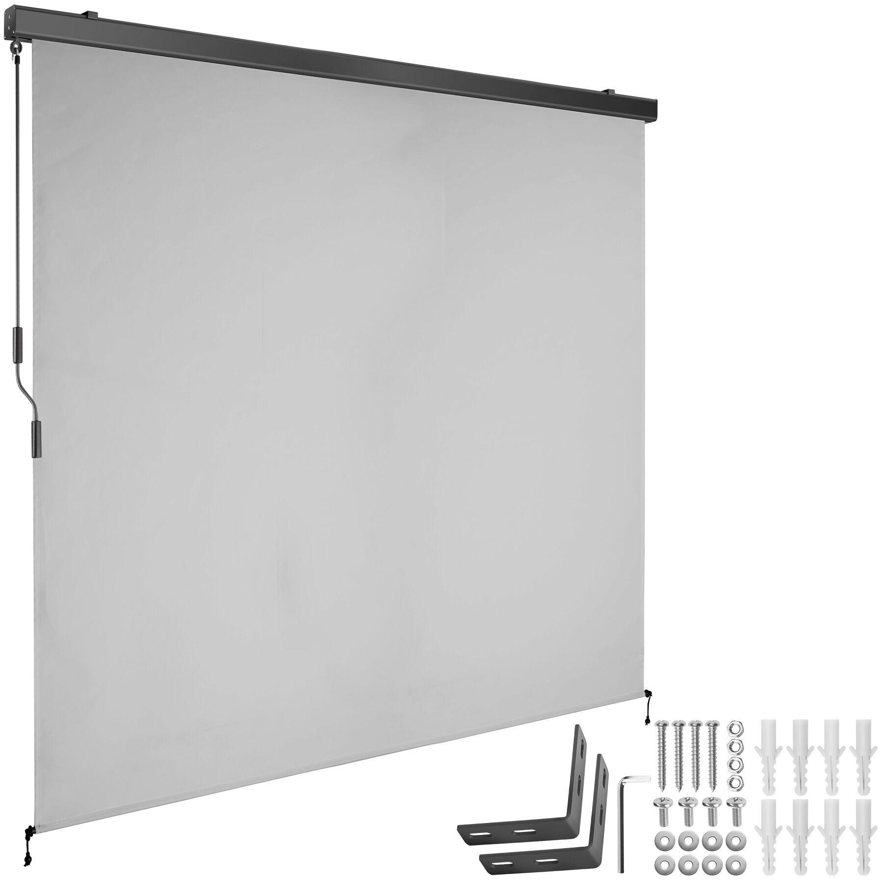 tectake Senkrechtmarkise Hellgrau 200x250 cm