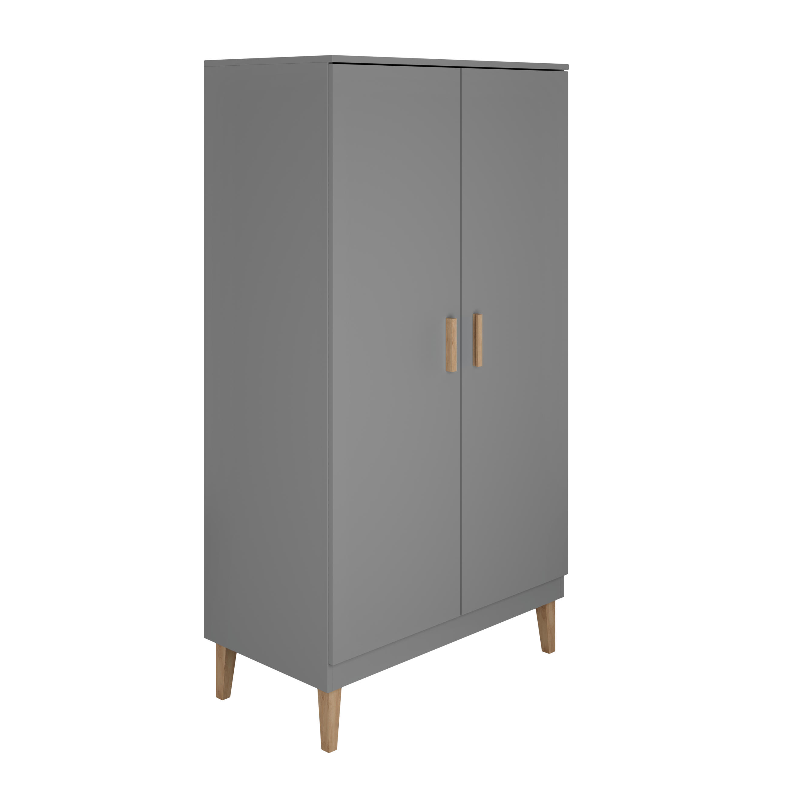 KINDERKLEIDERSCHRANK Kubi 55/184/100 - Grau, Holzwerkstoff (55/184/100cm) - Kocot Kids