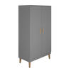 KINDERKLEIDERSCHRANK Kubi 55/184/100 - Grau, Holzwerkstoff (55/184/100cm) - Kocot Kids