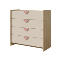 KINDERKOMMODE Lexi 4S 10 - Eichefarben/Rosa, Holzwerkstoff/Kunststoff (94/91/40cm) - MIRJAN24