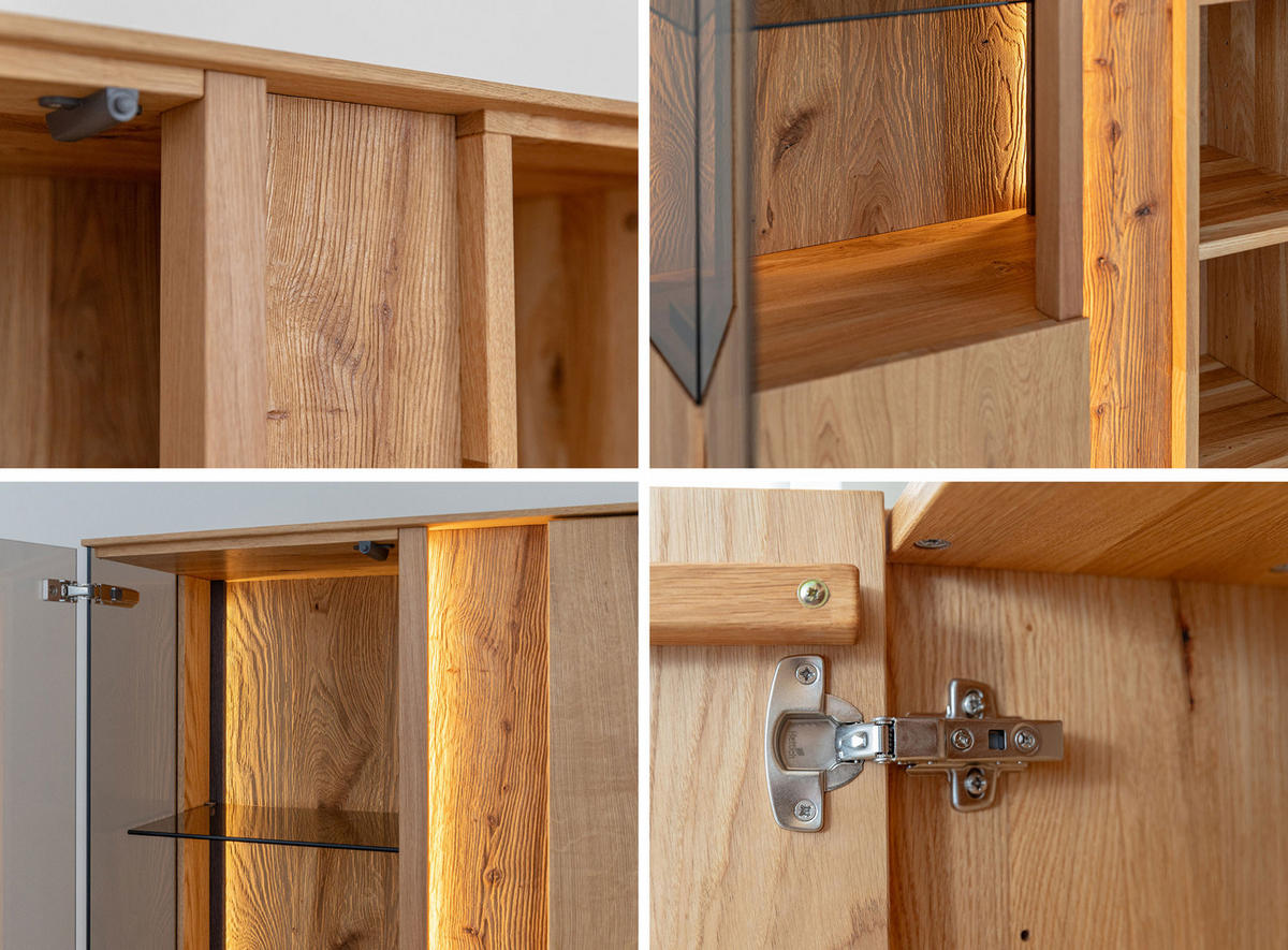 VITRINE Collodi Wildeiche Natur 85 / 37 / 140cm - Wildeiche, Holz (85/140/37cm) - Feldmann-Wohnen