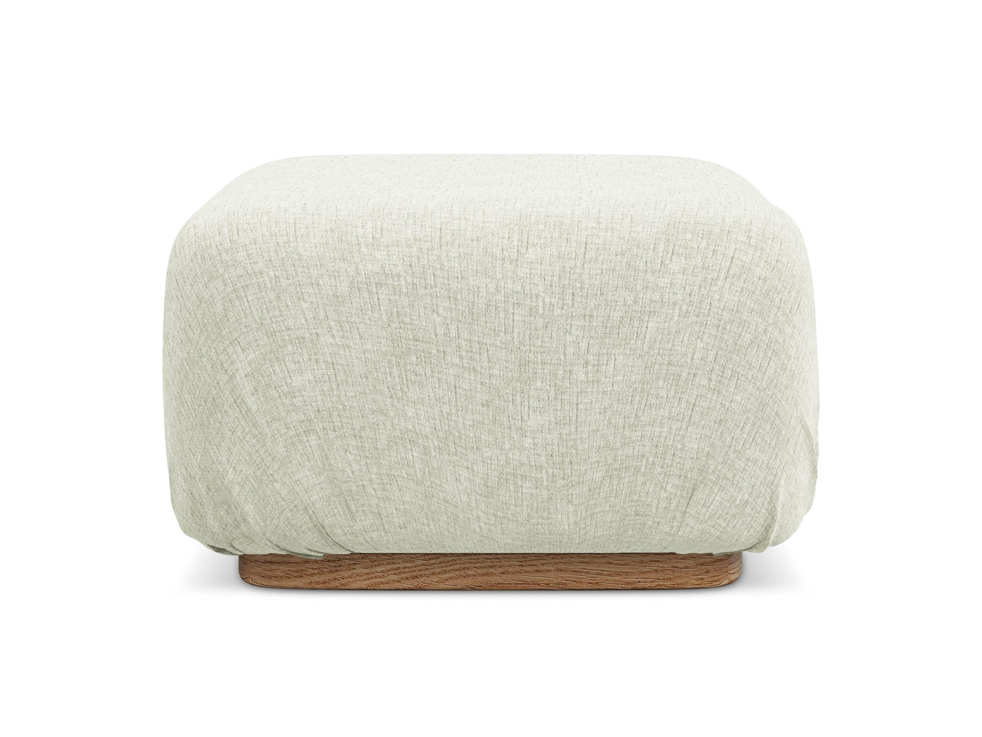 POUF Chenille Stoff Weiß - Weiß/Braun, Holz/Textil (83/95/41cm) - Makamii