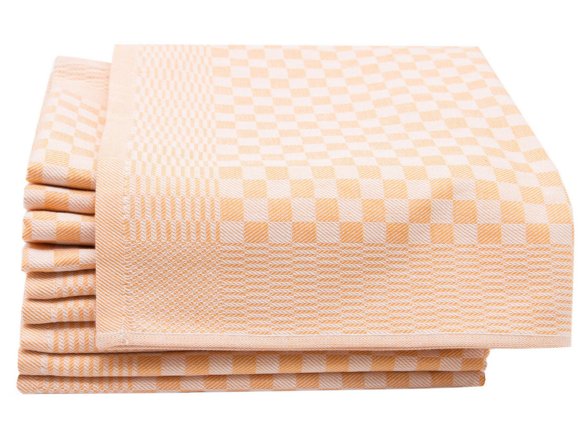 GESCHIRRTÜCHER, 10er-Set, 46x70 cm, 100% Baumwolle, Orange - Goldfarben, Textil (46/70cm) - Zollner