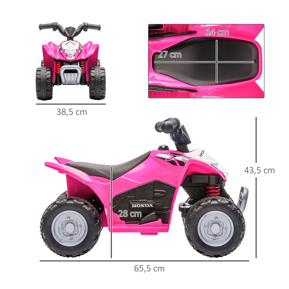 ELEKTRO-QUAD DE-13081 LED-Scheinwerfer Rosa - Pink, Kunststoff (65.5/38.5/43.5cm) - ComfortXL