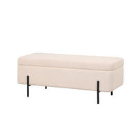 AUFBEWAHRUNGSBANK aus Bouclé, beige - Beige, Metall (110/40/45cm) - Giga Meubel