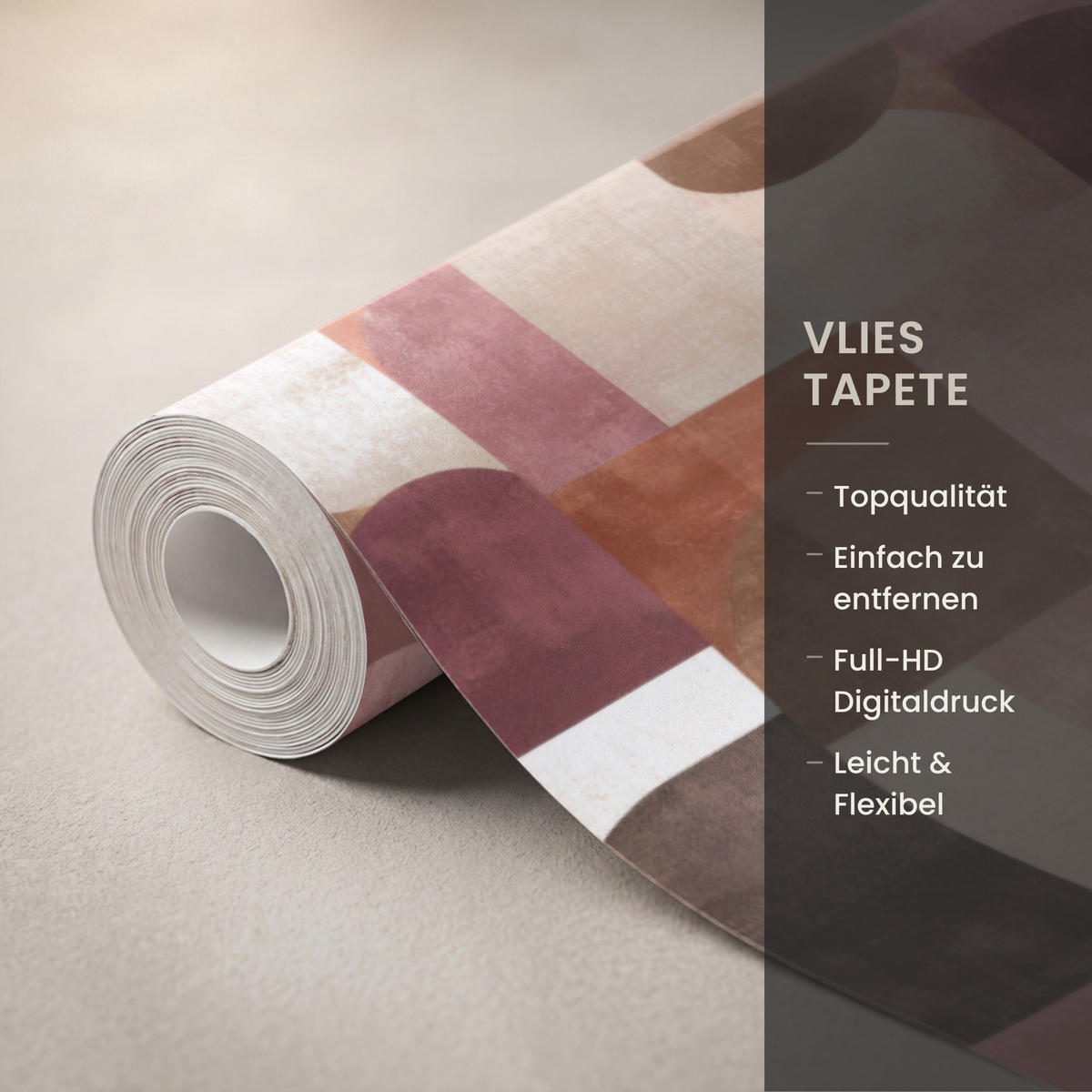 TAPETE - Geometrie - Modern - Retro - 180x200 cm - Multicolor, Papier (180/200cm) - OnlyWow