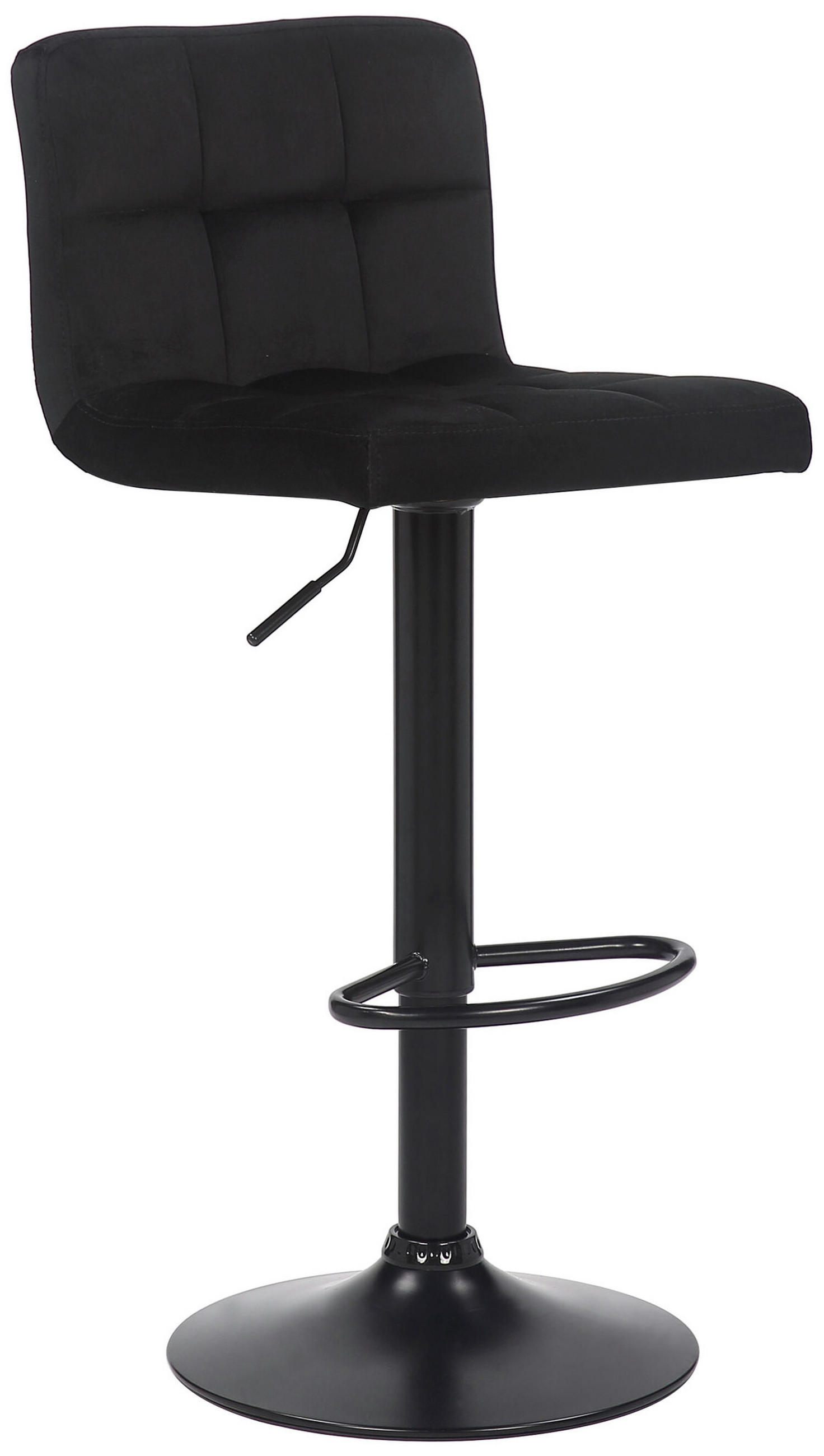 BARHOCKER Fani, Gestell schwarz, Samt schwarz, - Schwarz, Textil/Metall (40/85/40cm) - TPFLiving