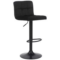BARHOCKER Fani, Gestell schwarz, Samt schwarz, - Schwarz, Textil/Metall (40/85/40cm) - TPFLiving