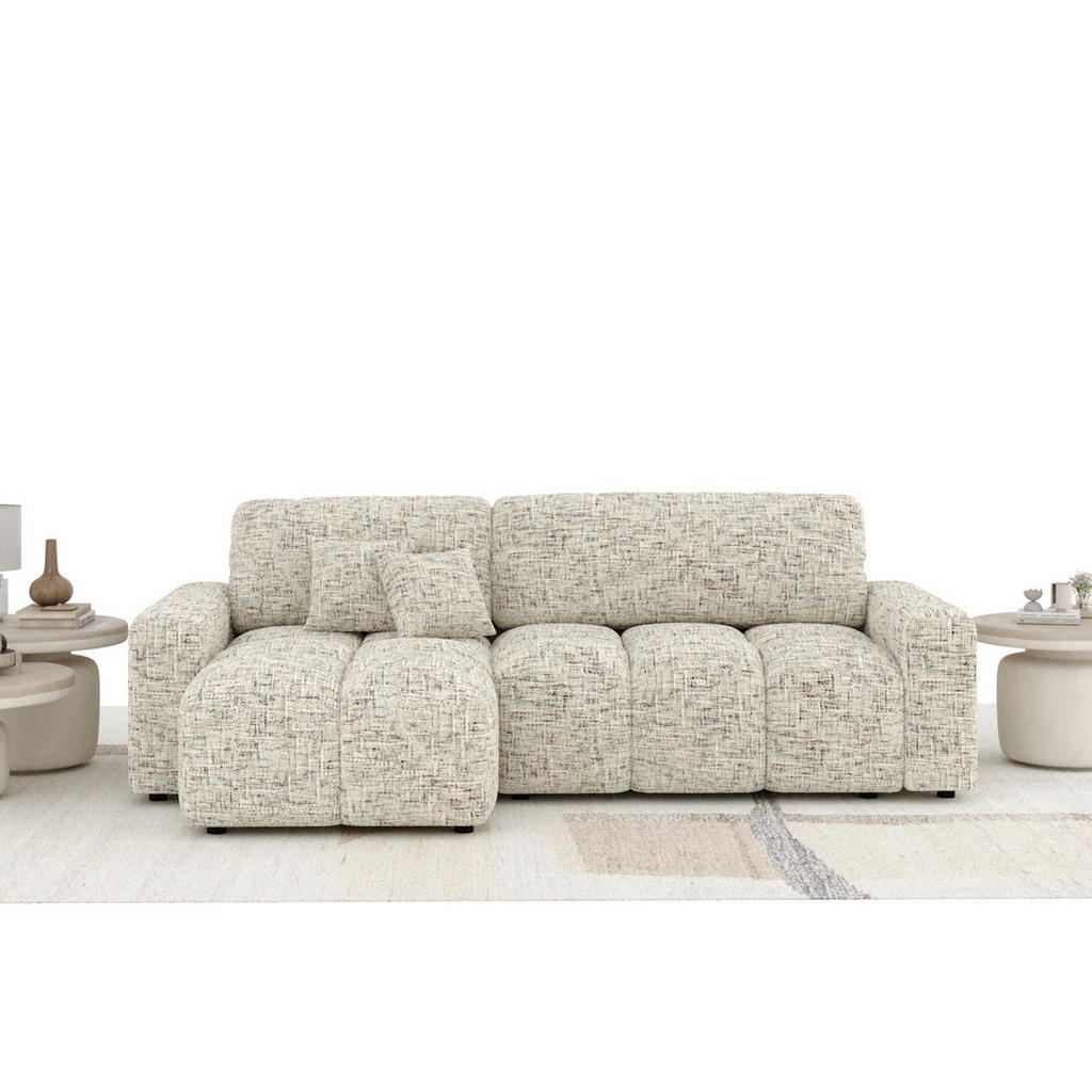 Thumbnail - Maison de Reve Ecksofa, Beige, Textil, 4-Sitzer, Füllung: Silikon, L-Form,L-Form, Rundrohr, 233x142 cm, Reach, FSC 100%,...