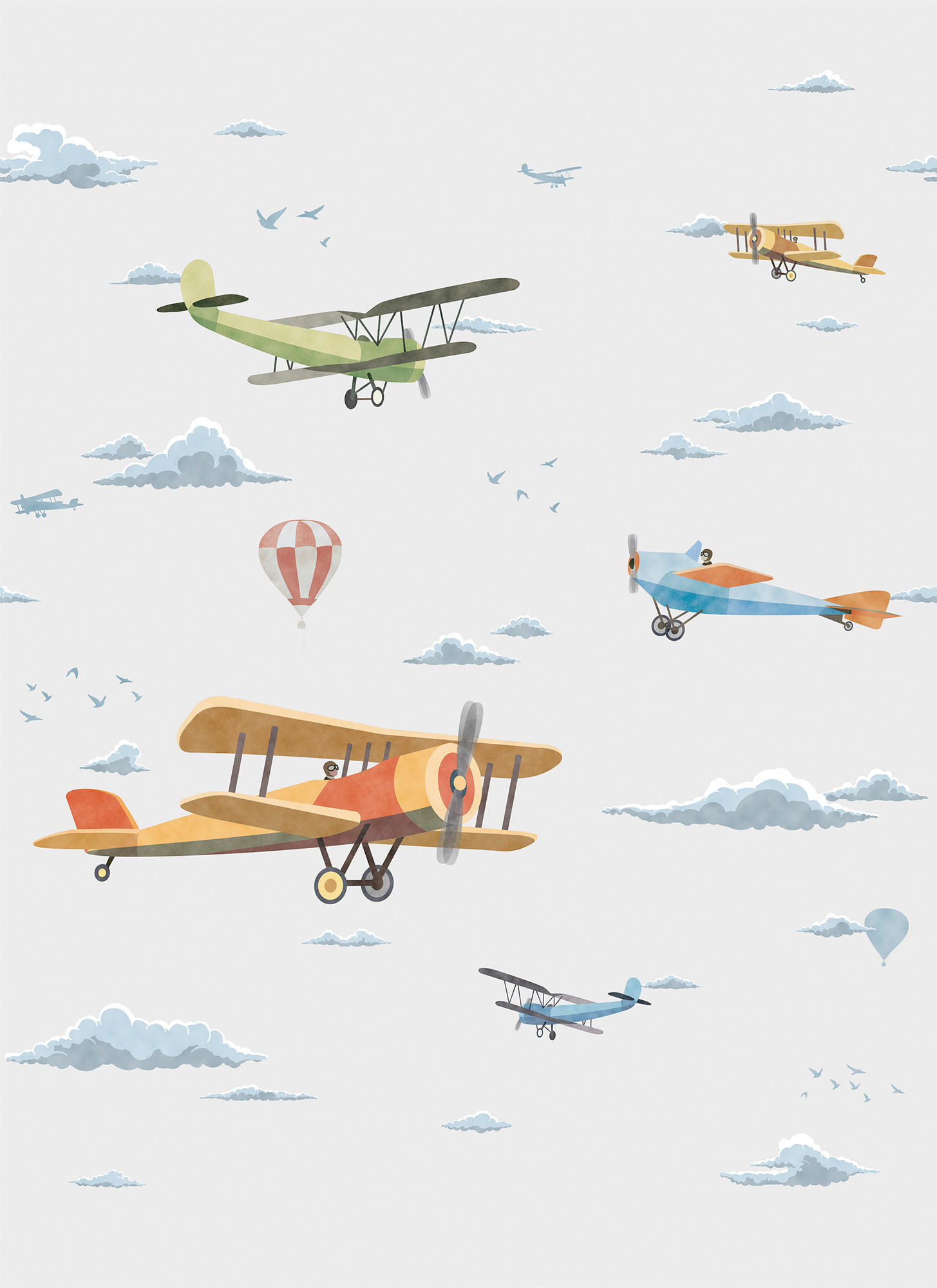 FOTOTAPETE Flugzeuge 212 x 275 cm - Braun, Papier (212/275cm) - Sanders & Sanders