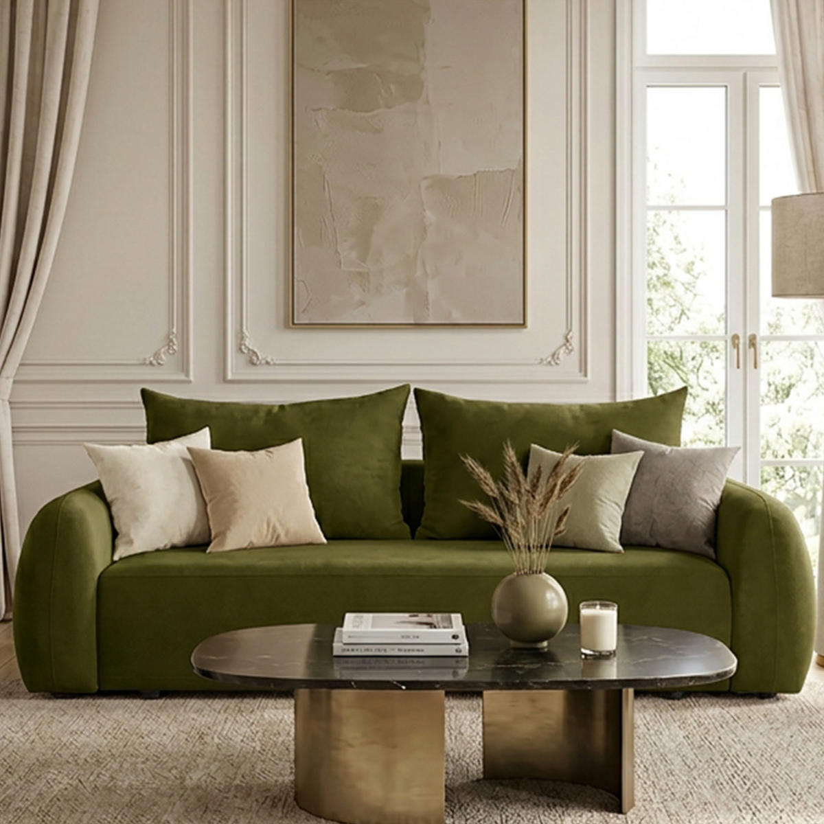SOFA MUNDUK mit Schlaffunktion, Grün - Grün, Textil (250/98/100cm) - Fedve
