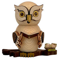 RAUCHFIGUR Eule mit Büchern 15 cm - Multicolor, Holz (10/15/10cm)