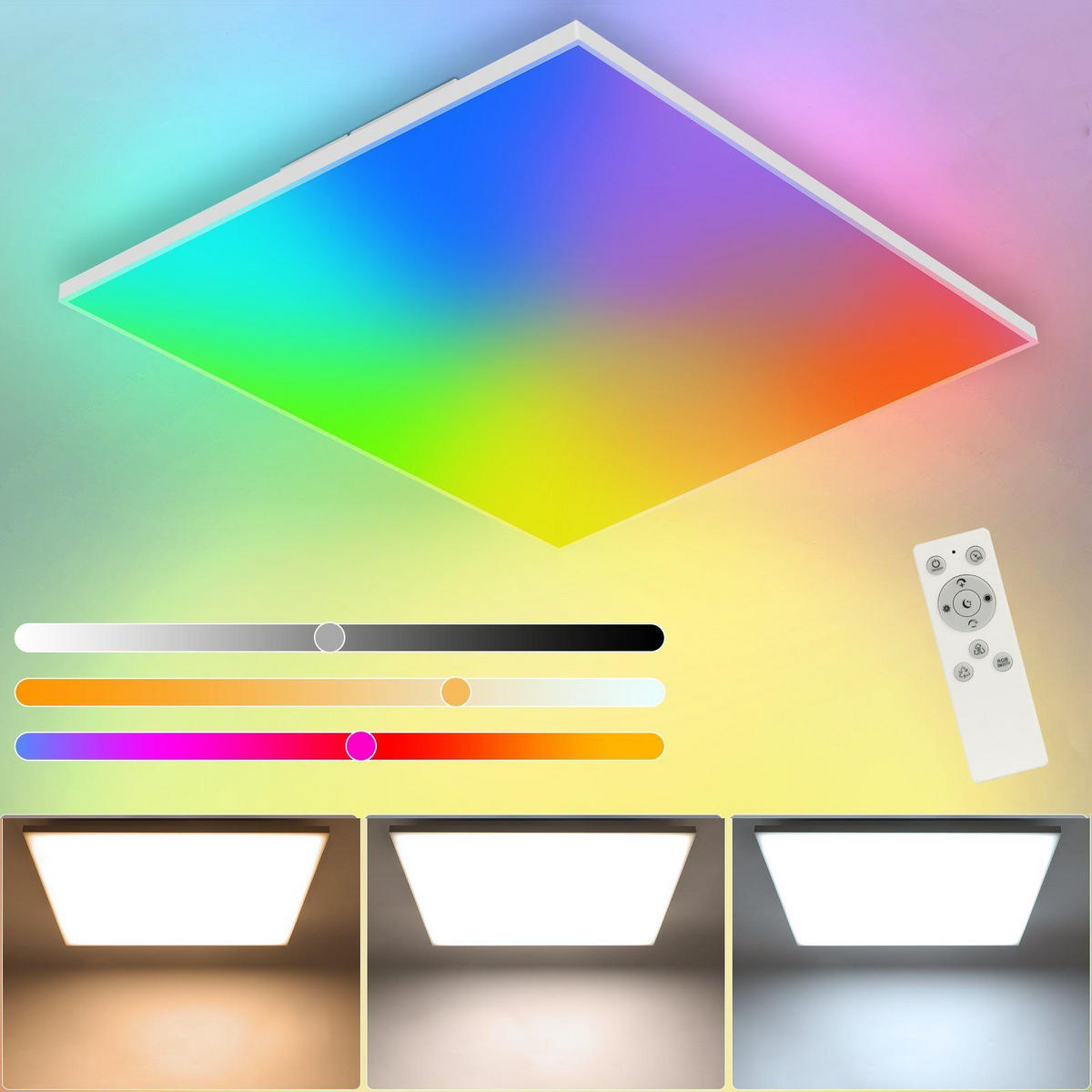 LED-DECKENLEUCHTE Waltraud 45/45/2 cm - Weiß, Metall (45/45/2cm) - Nettlife