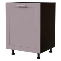 UNTERSCHRANK Bari D1D/60 Schwarz / RAL 4009 pastellviolett 60 / 50 / 82cm - Violett/Schwarz, Holz/Holzwerkstoff (60/82/50cm) - Feldmann-Wohnen