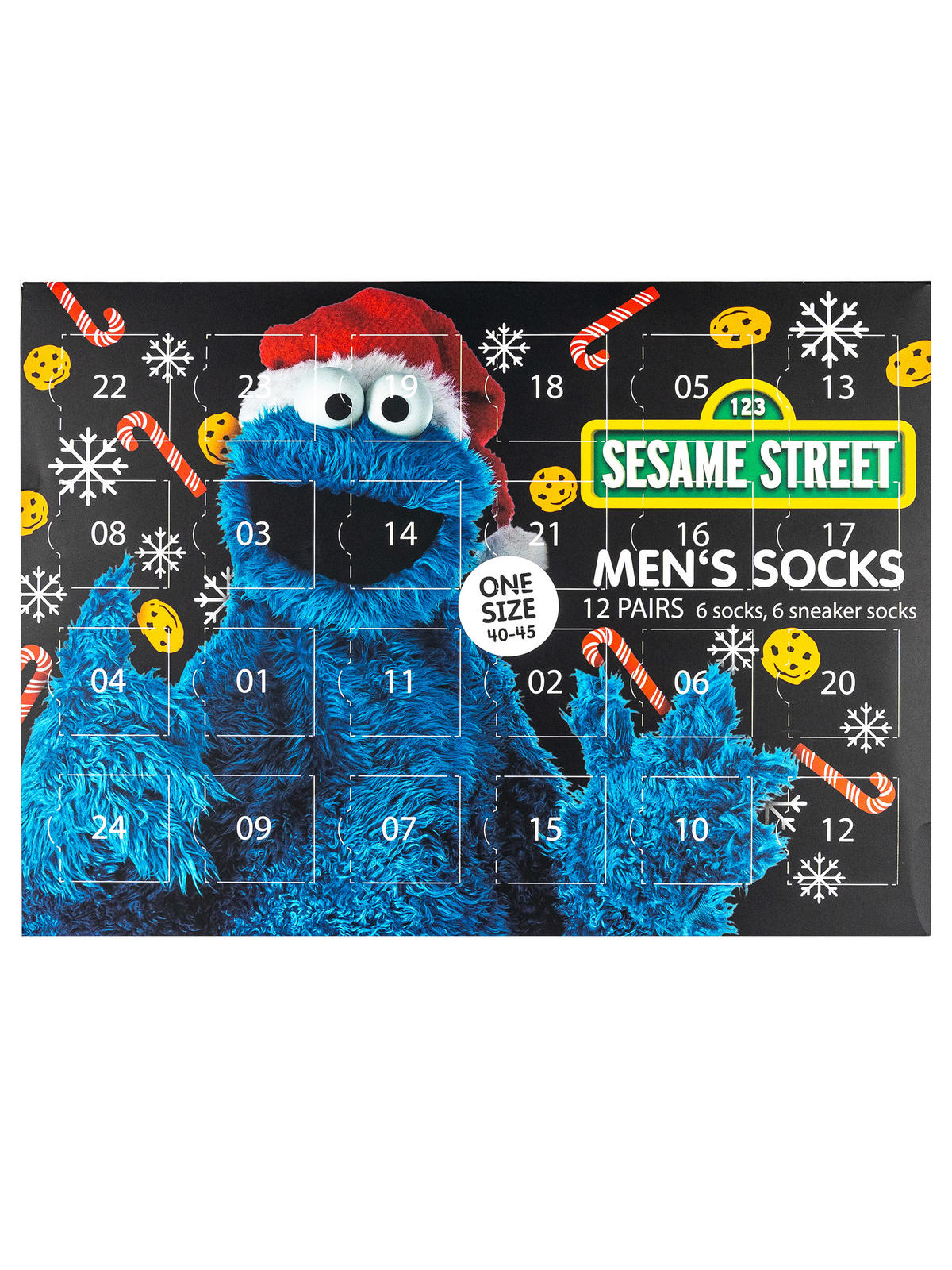 ADVENTSKALENDER Sesamstraße mit 12 Paar Socken Größe 40-45 - Multicolor, Textil (37/5/26.5cm) - United Labels