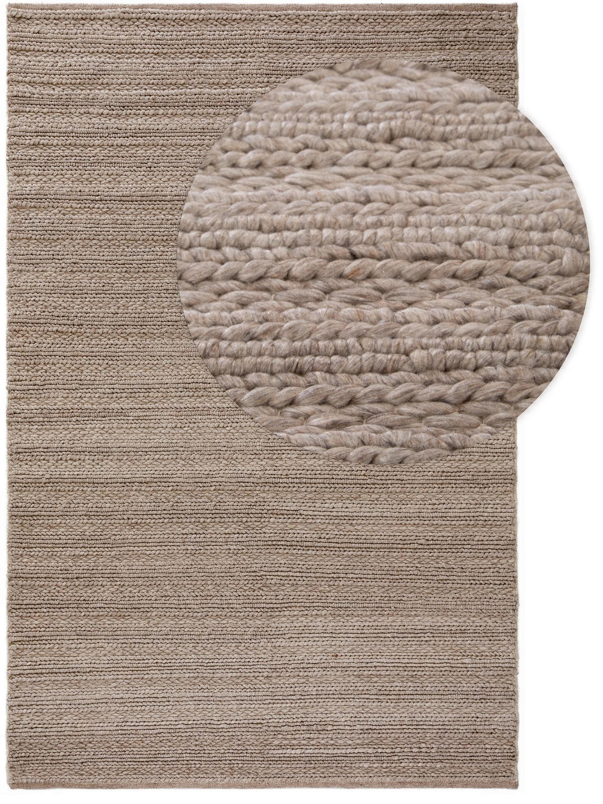 WOLLTEPPICH Dina Beige 120x170 cm - Beige, Textil (120/170cm) - benuta Pure