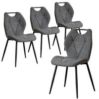 ESSZIMMERSTUHL 4er-Set Stoff Grau - Grau, Textil (44/86/48cm)