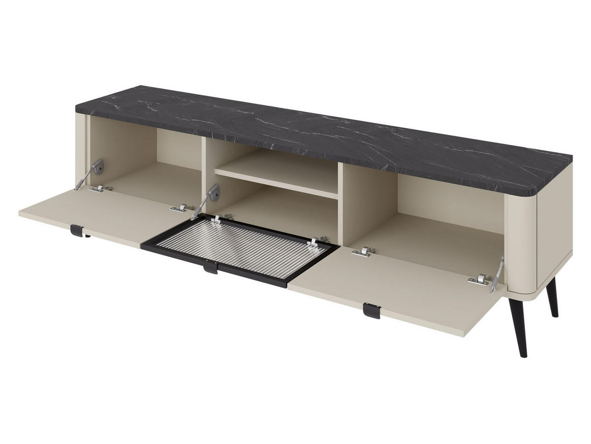 TV-ELEMENT Marly 2K1W RE12 - Kaschmir/Goldfarben, Holzwerkstoff/Metall (160/52/40cm) - MIRJAN24