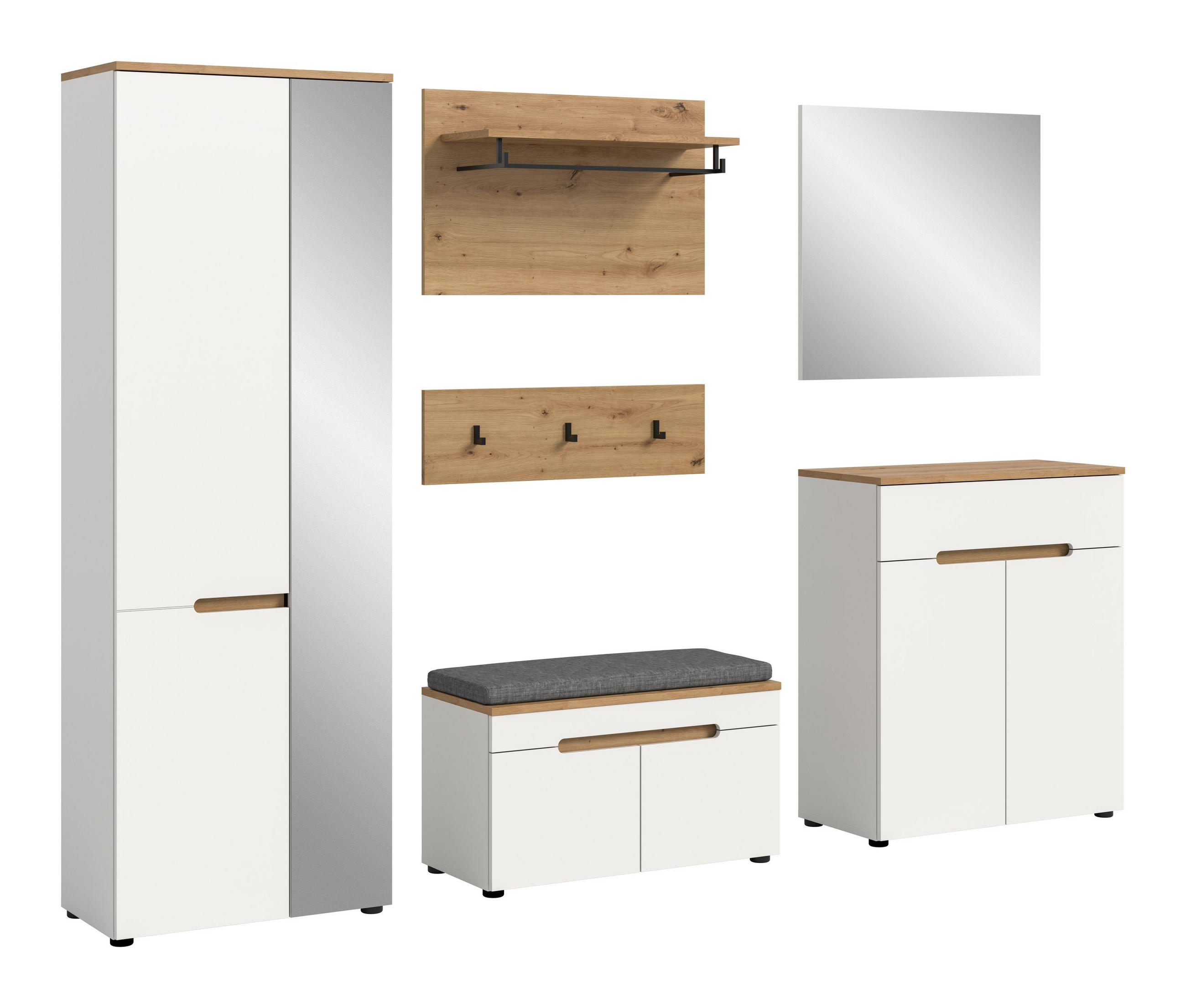 Homes & Jones Garderoben-Set Weiß 255x190x37 cm