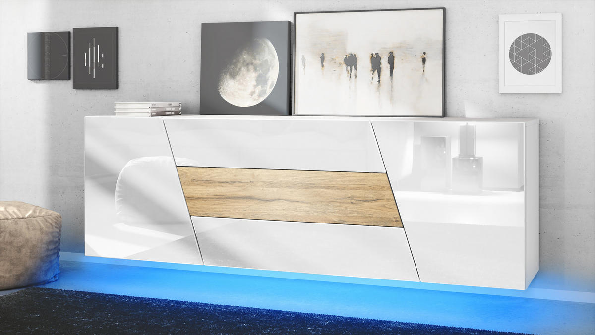 SIDEBOARD Houston Eiche Natur - Eichefarben, Holzwerkstoff (178/57.5/38.5cm) - Vladon