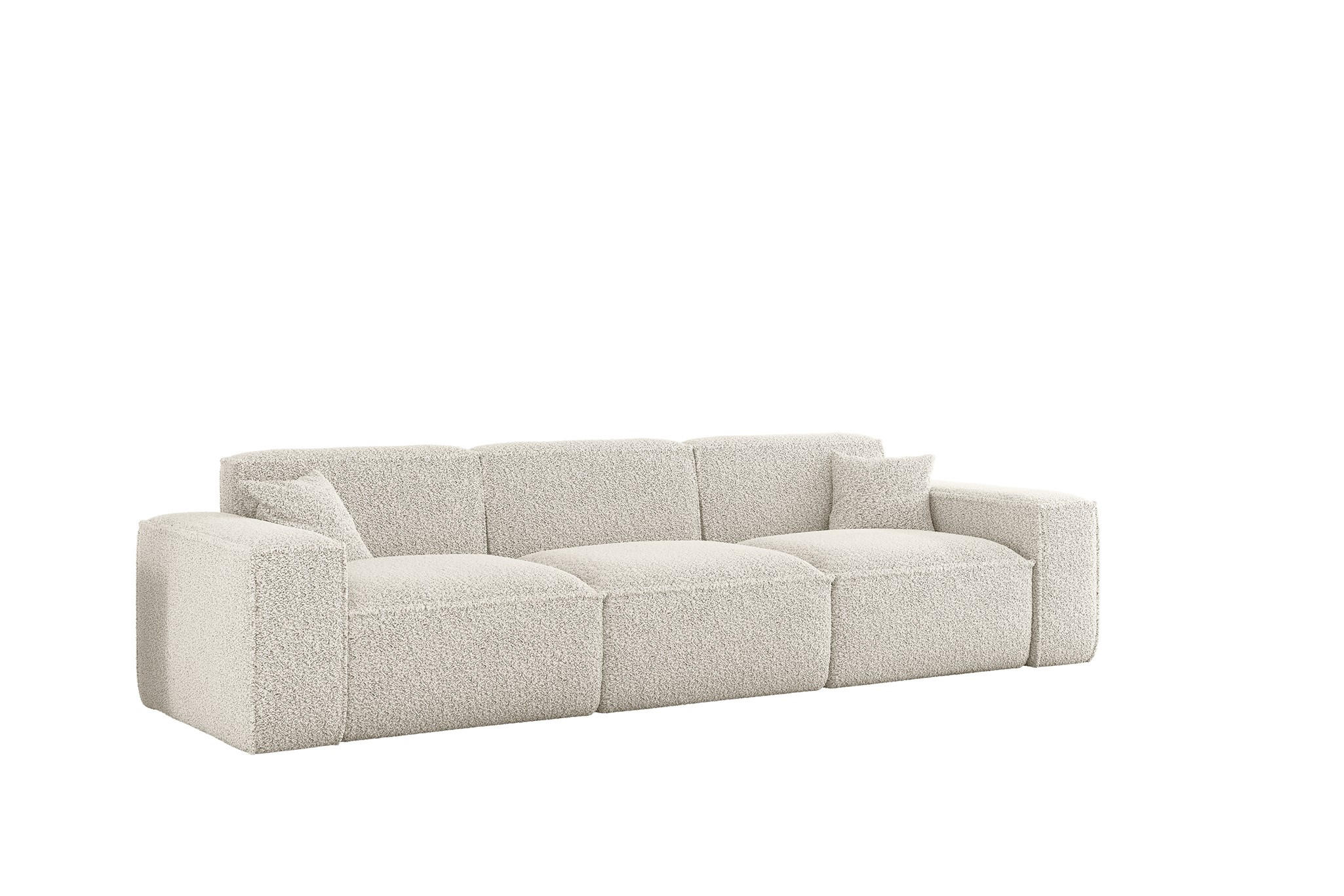 SOFA 3-sitzer Celes Premium In Sven - Weiß, Holzwerkstoff/Textil (218/73/90cm) - Fun Möbel