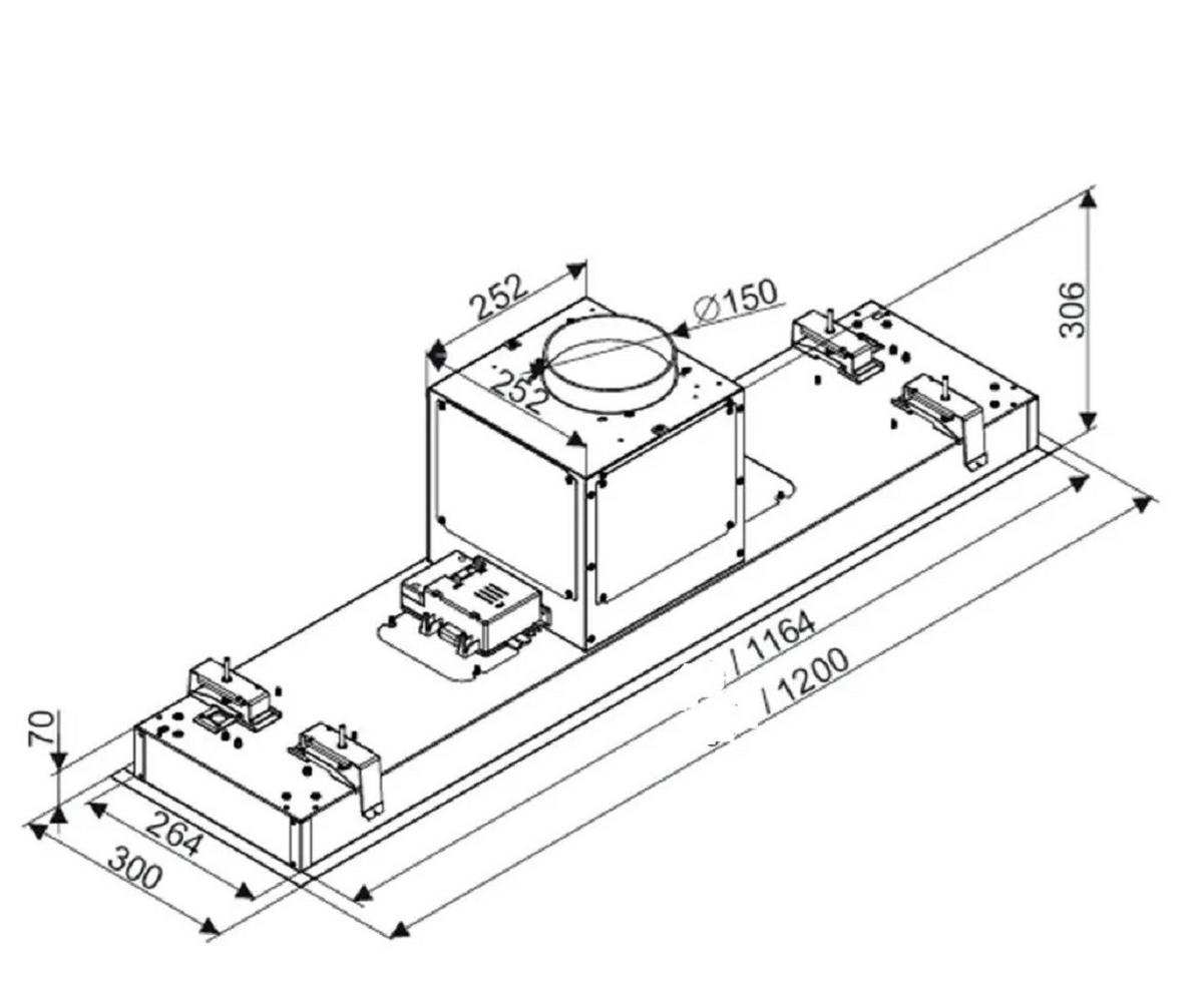 DUNSTABZUGSHAUBE GCH 974 SU 120 Diamond 120 cm Edelstahl - Silberfarben, Metall (120/32/30cm) - Gurari