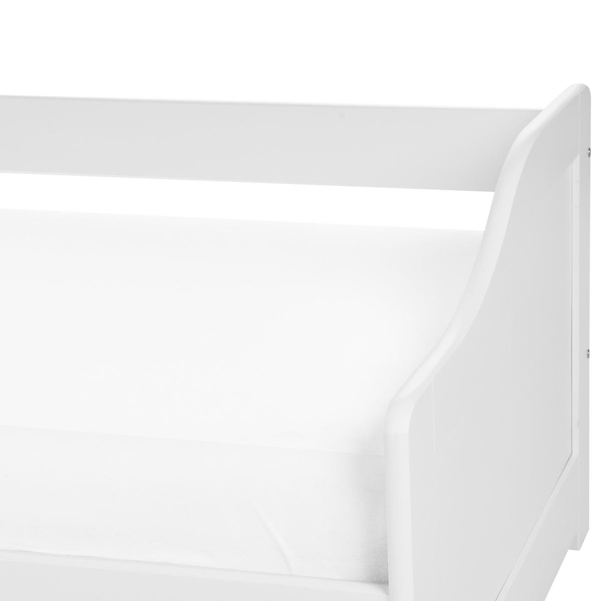 UTDRAGBAR SÄNG 90x200 cm vit Luneray - Vit, Trä (90/200cm) - Beliani