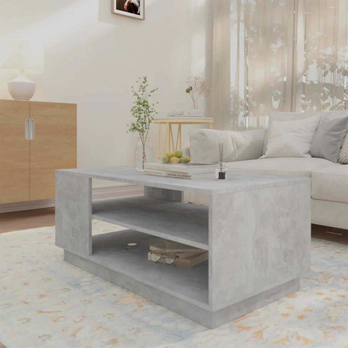 COUCHTISCH Betongrau 102x55x43 cm Holzwerkstoff - Grau, Holzwerkstoff (102/55/43cm) - furnicato