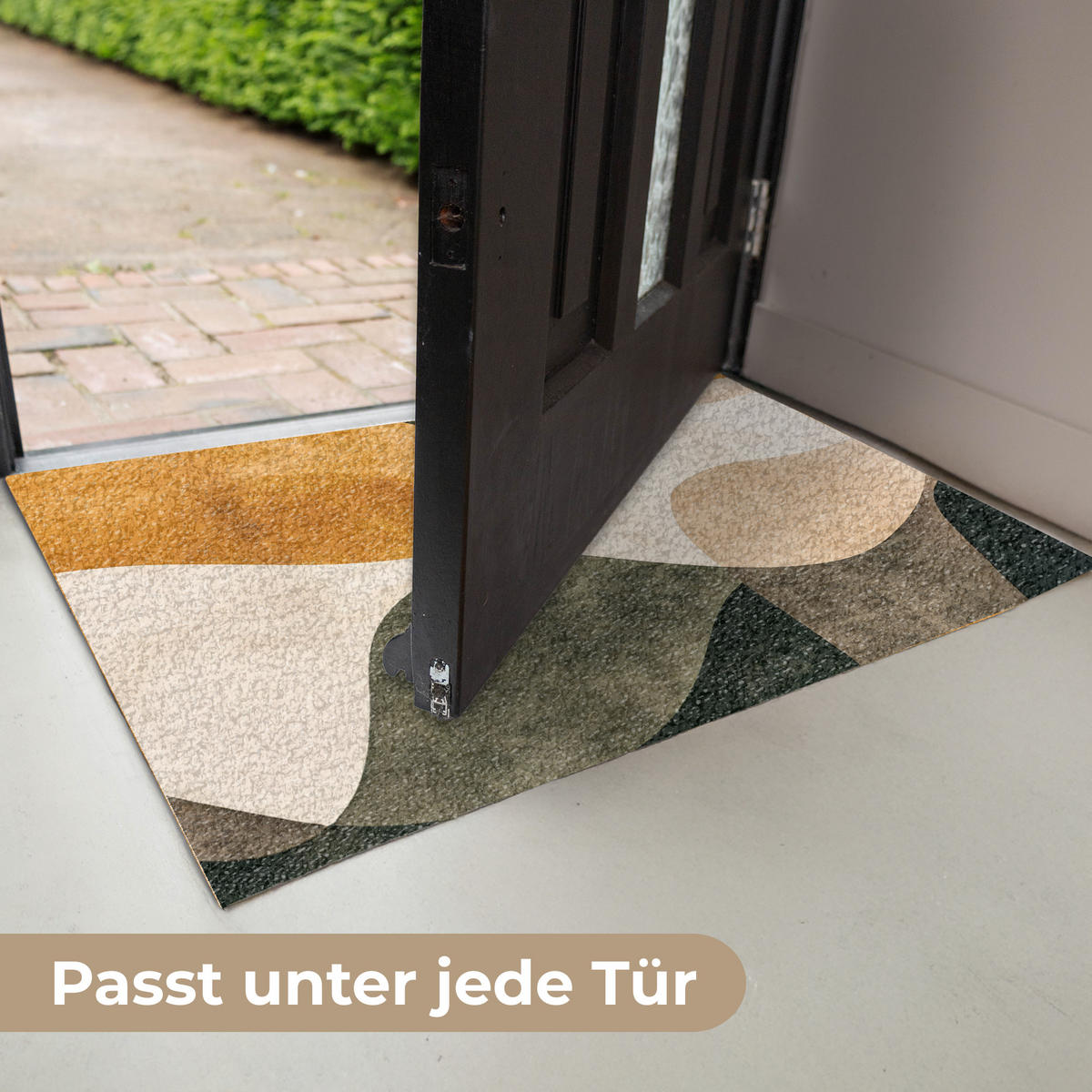 FUSSMATTE Formen - Ockergelb - Abstrakt 60x40 cm - Multicolor, Kunststoff (60/0.4cm) - MuchoWow