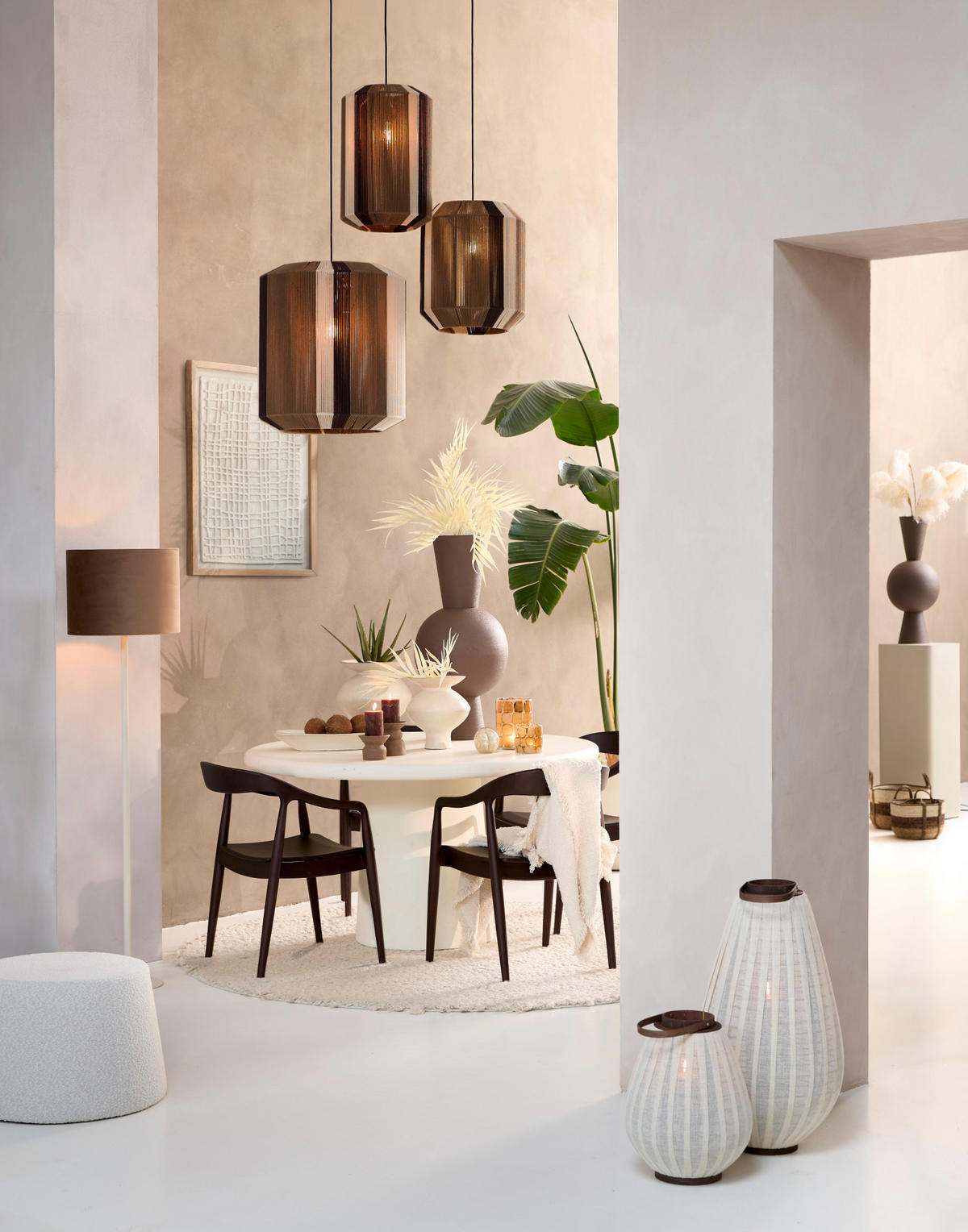 LAMPENSCHIRM Velours Braun Ø40/30 cm - Braun, Textil (40/40/30cm) - Light & Living