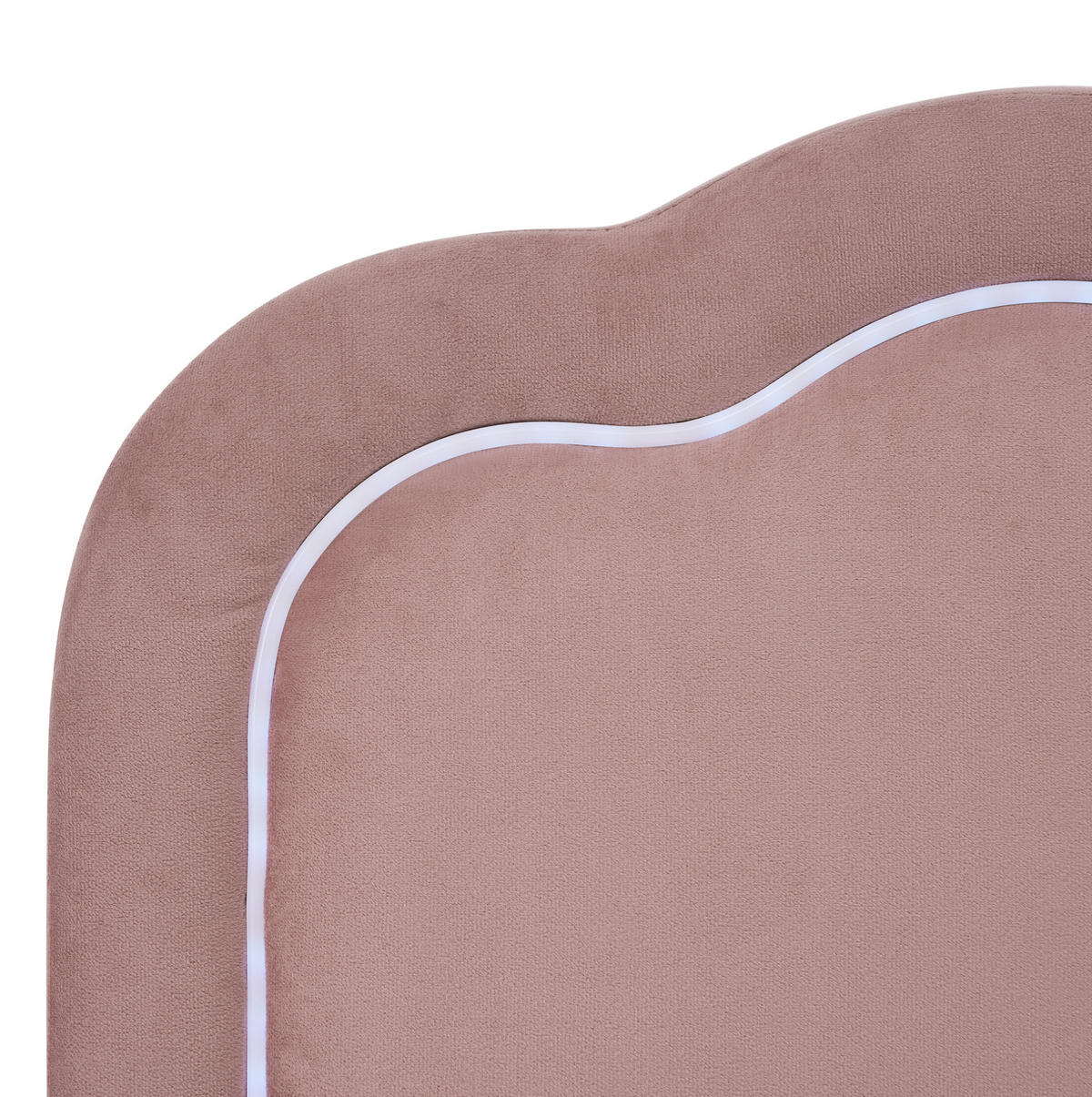 POLSTERBETT mit LED-Kopfteil 90x190 cm Samt Pink - Pink, Metall (90/190cm) - Meubliv