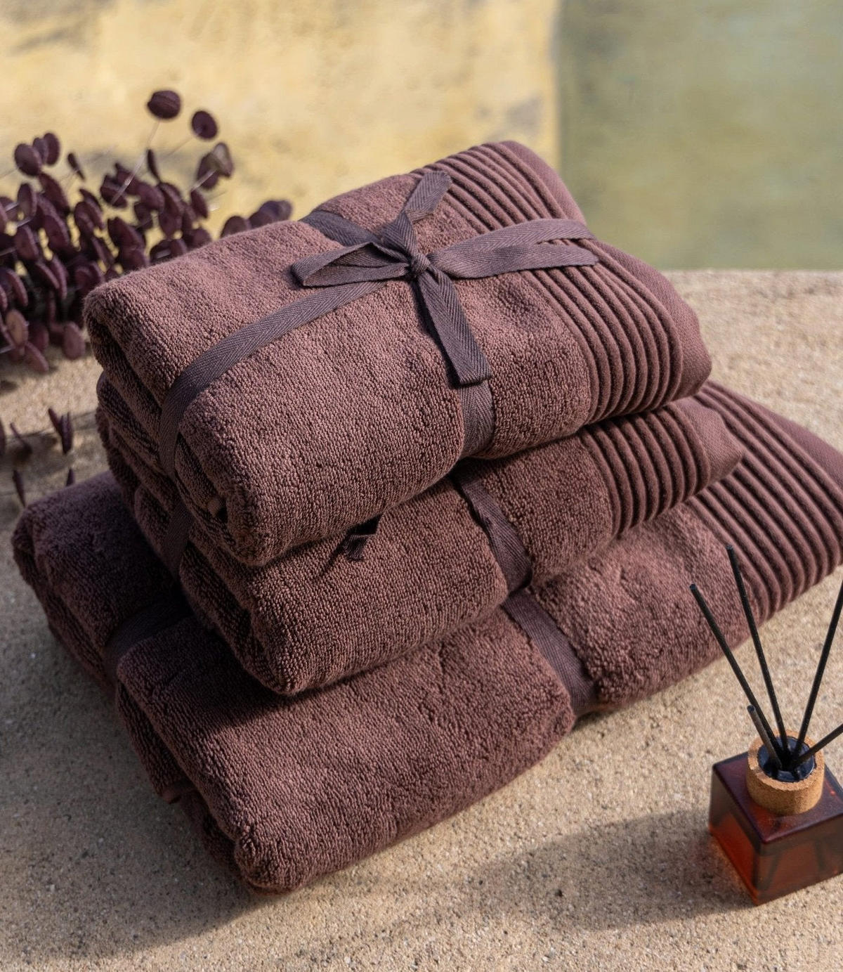 FROTTIERSET Chocolate Embrace 6-teilig, Baumwolle - Braun, Textil (70/140cm) - SOWL