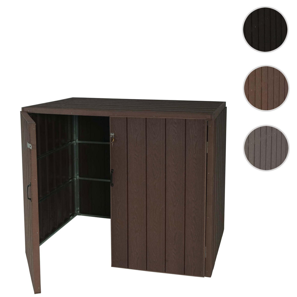 2-/4ER WPC-MÜLLTONNENVERKLEIDUNG Braun - Braun, Metall (142/117/102cm) - MCW