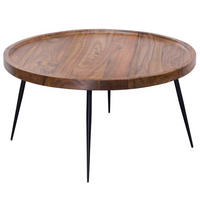 COUCHTISCH rund ASKA Sofatisch Sheesham - Braun, Holz (75/75/39cm) - tinkaro