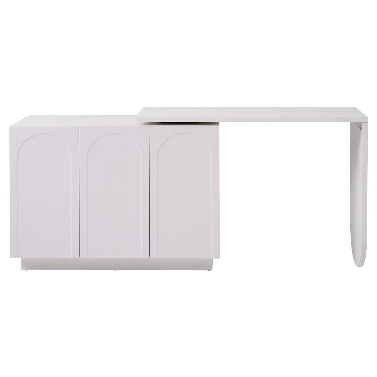 SCHREIBTISCH in Weiß L-förmig drehbar Eck-Computertisch Bürotisch Frisiertisch multifunktional Büro Homeoffice B110/T40/H75cm - Weiß, Holzwerkstoff (40/110/75cm) - STILVORA