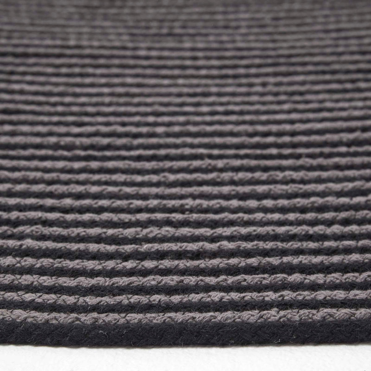 TEPPICH Spirale geflochten rund 200 cm - Schwarz, Textil (200/200cm) - Homescapes