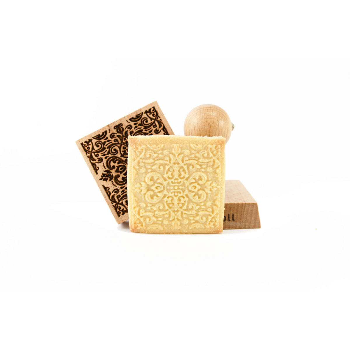 KEKSSTEMPEL Damast, 55x55 mm, Buchenholz - Braun, Holz (5/7/5cm) - Folkroll