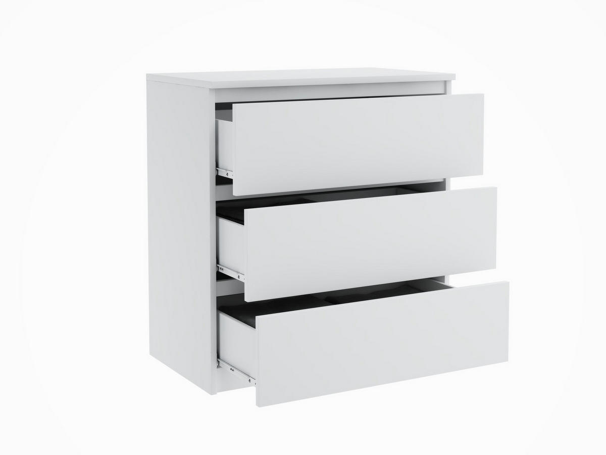 KOMMODE mit 3 Schubladen weiß - Weiß, Holzwerkstoff (70/76/35cm) - EMIX24