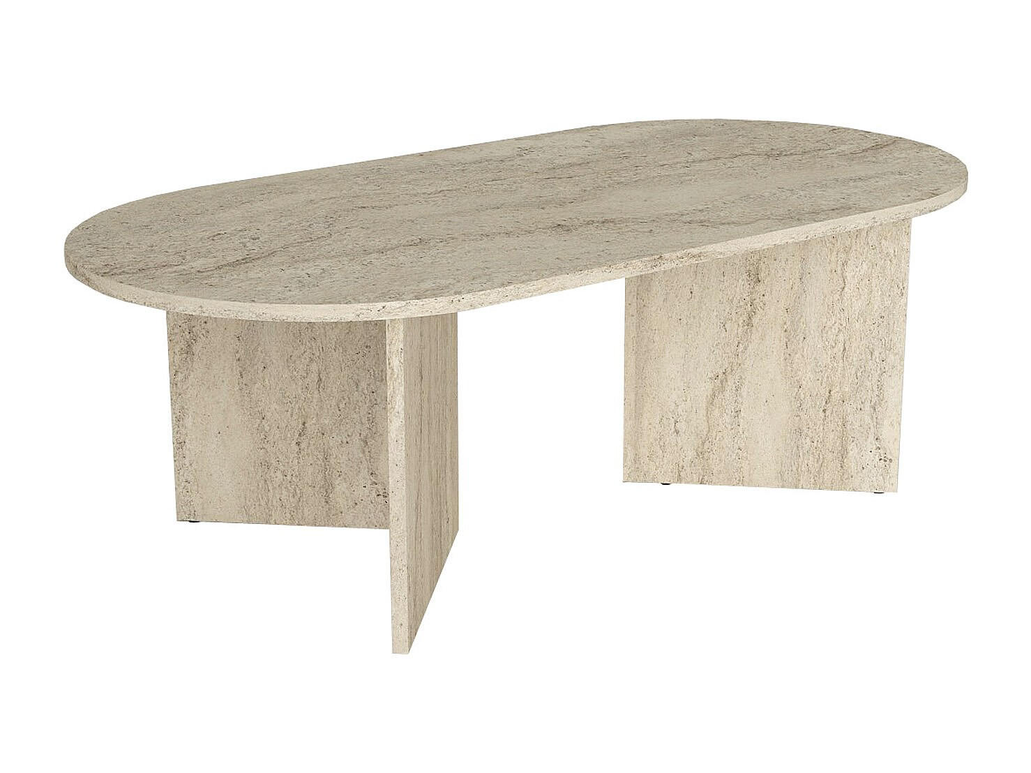 COUCHTISCH - 120 cm x 60 cm - Holz, Platte - Beige - TOPANIA - Beige, Holz (60/120/39.6cm) - Vente-Unique