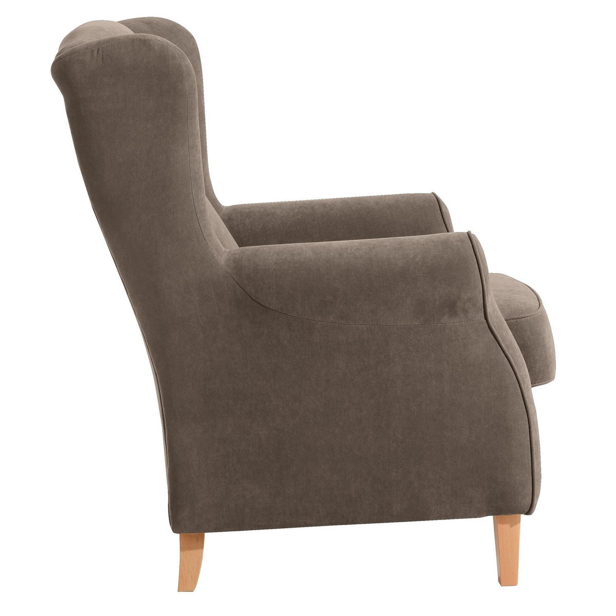 OHRENSESSEL Karlen Bezug Veloursstoff Buche natur / sahara - Buchefarben/Sahara, Kunststoff (86/103/77cm) - 58aufmkessel