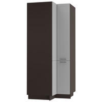 ECKVORRATSSCHRANK Kvantum D24N/207 Lava / Dust Grey Matt - Dunkelgrau/Anthrazit, Holz/Holzwerkstoff (90/207/90cm) - Feldmann-Wohnen