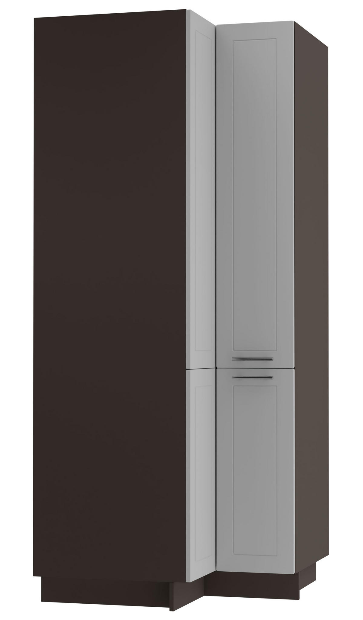 ECKVORRATSSCHRANK Kvantum D24N/207 Lava / Dust Grey Matt - Dunkelgrau/Anthrazit, Holz/Holzwerkstoff (90/207/90cm) - Feldmann-Wohnen