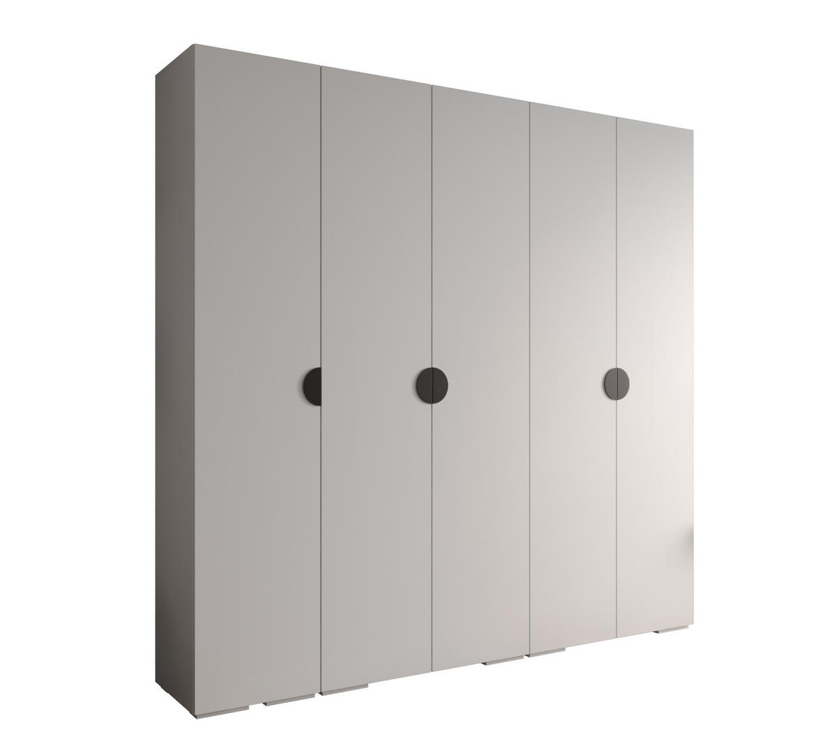 DREHTÜRENSCHRANK 236.7/250/47 5-türig - Schwarz/Weiß, Holz/Metall (250/236.7/47cm) - Abiks Möbel