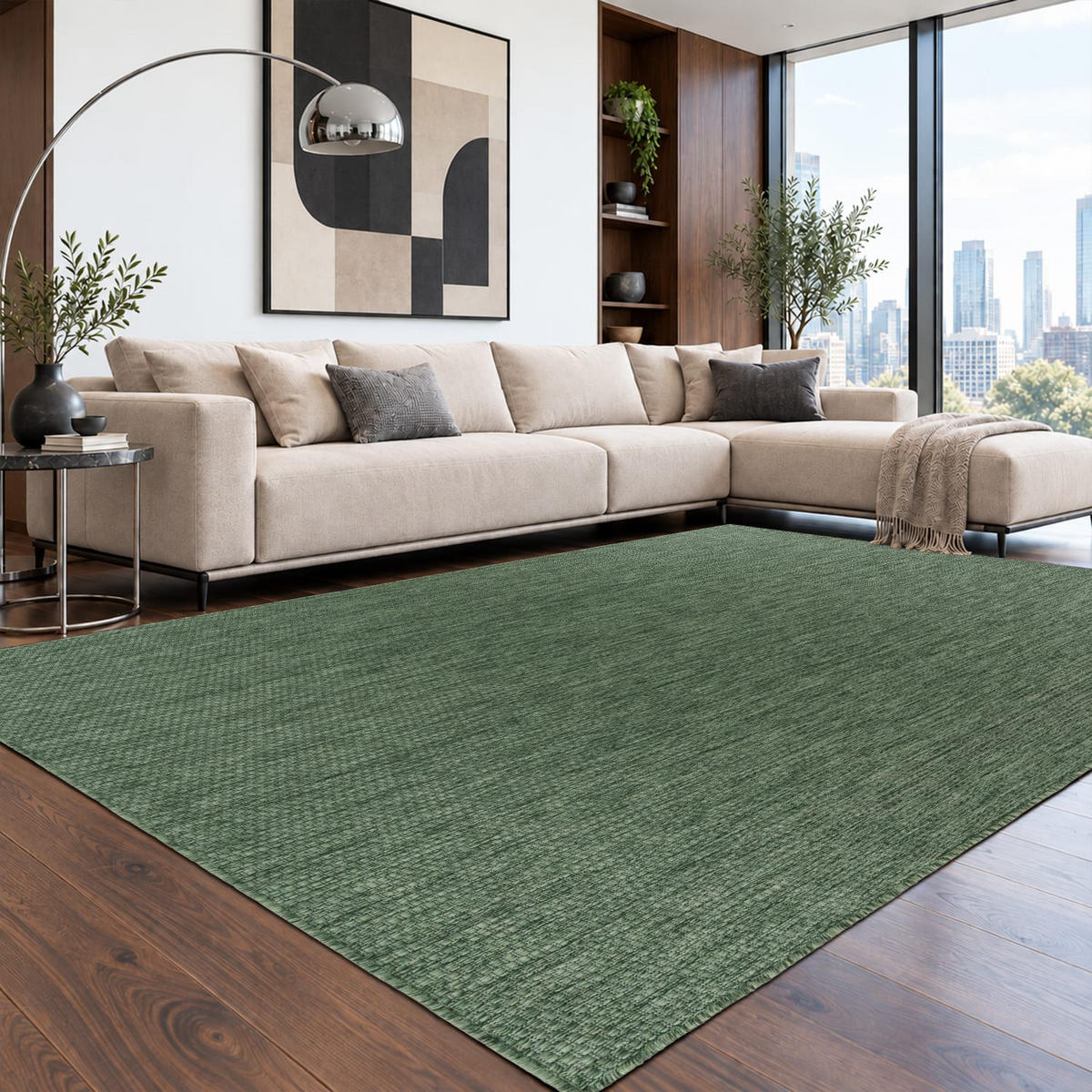 OUTDOORTEPPICH 60/100 cm Venedig 165 - Grün, Kunststoff (60/100cm) - Paco Home