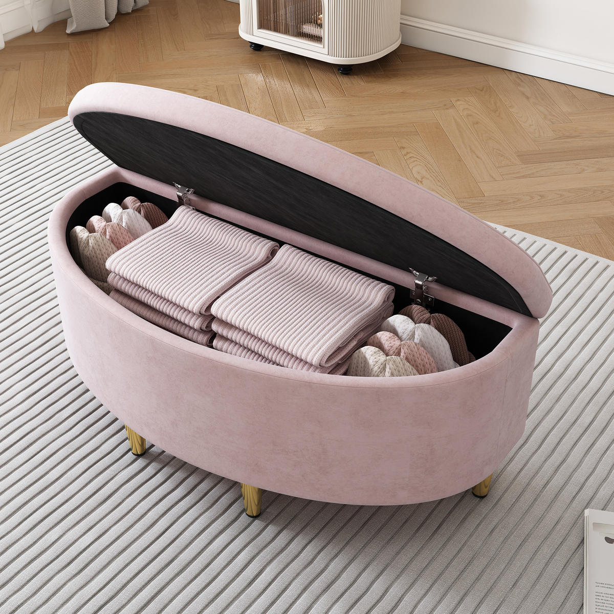 POLSTERBETT mit verstellbarem Kopfteil 90x200 cm Samt Pink - Pink, Metall (90/200cm) - Meubliv