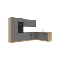 ECKKÜCHE 330 x 210 cm – Nexa K100-G330 – in Beige / Matt - Beige/Schwarz, Holz/Metall (330/212/58cm) - ROYAL24_MARKT