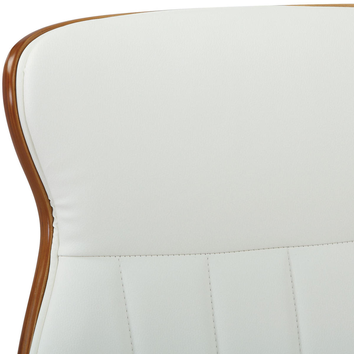 DREHSTUHL Lederlook Walnuss/Weiß - Chromfarben/Walnussfarben, Textil/Metall (63/100/68cm) - CLP